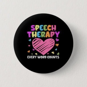 Badge Rond 5 Cm SLP Language Pathologiste et Speech