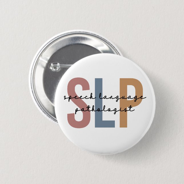 Badge Rond 5 Cm SLP - Langue Pathologiste Retro (Devant & derrière)