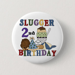 Badge Rond 5 Cm Slugger de baseball 2e Anniversaire t-shirts et ca