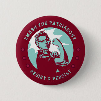 Badge Rond 5 Cm Smash le Patriarcat Rosie le Riveter