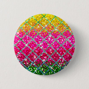 Badge Rond 5 Cm Snakeskin rose parties scintillant