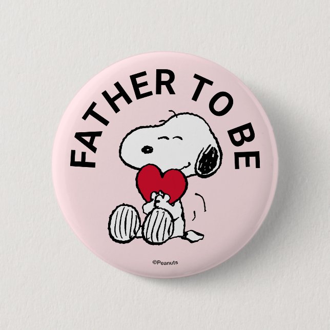 Badge Rond 5 Cm Snoopy Baby shower Père à être (Devant)