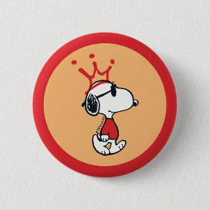 Badge Rond 5 Cm Snoopy - Joe Cool Crown