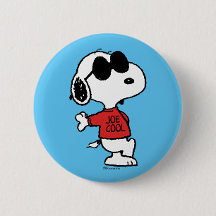 Badge Rond 5 Cm Snoopy "Joe Cool" debout