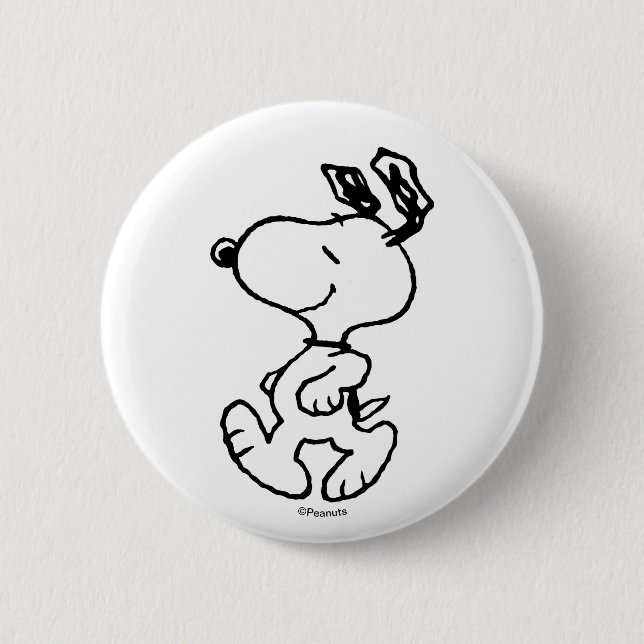 Badge Rond 5 Cm Snoopy So Sweet Flower Motif (Devant)