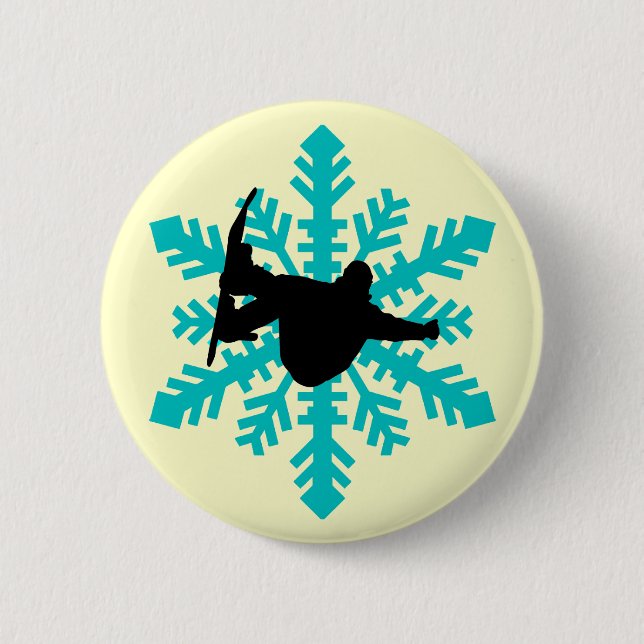 Badge Rond 5 Cm Snowboard (Devant)