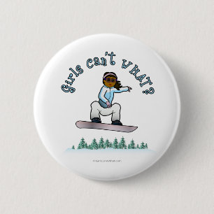 Badge Rond 5 Cm Snowboard féminin noir