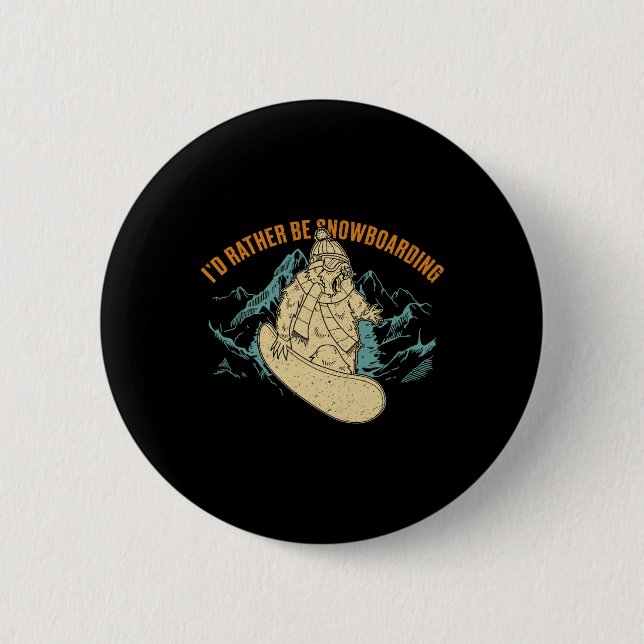 Badge Rond 5 Cm Snowboard Ski Snowboard Activité compétitive (Devant)