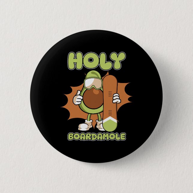 Badge Rond 5 Cm Snowboard Snowboard - Snowboard Avocado Saint (Devant)