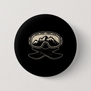 Badge Rond 5 Cm Snowboard Snowboard Snowboard Freestyle Mont