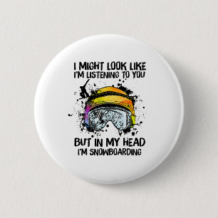 Badge Rond 5 Cm Snowboard Snowboarder Sport Amateurs Vêtements cad