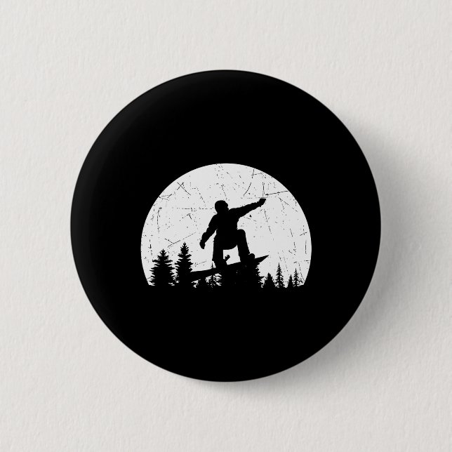 Badge Rond 5 Cm Snowboard Style Libre Snowboard Snowboard Extr (Devant)