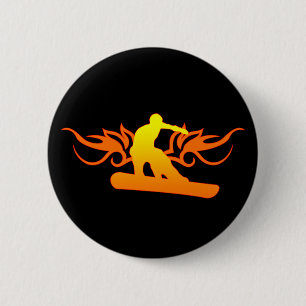 Badge Rond 5 Cm snowboard. tribalz.
