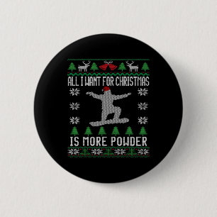 Badge Rond 5 Cm Snowboard Vilain Noël Snowboard Cadeau Snowboa
