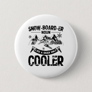 Badge Rond 5 Cm Snowboardeur  Cadeaux de snowboard d'hiver d'aprè