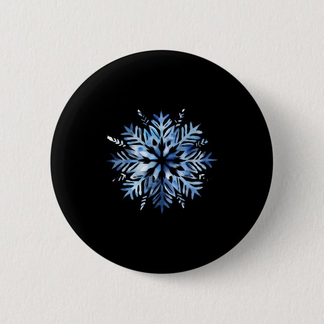 Badge Rond 5 Cm Snowflake Winter Christmas Matching  (Devant)