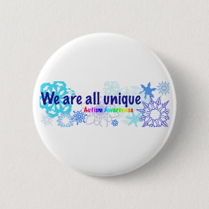 Badge Rond 5 Cm snowflakes_autism