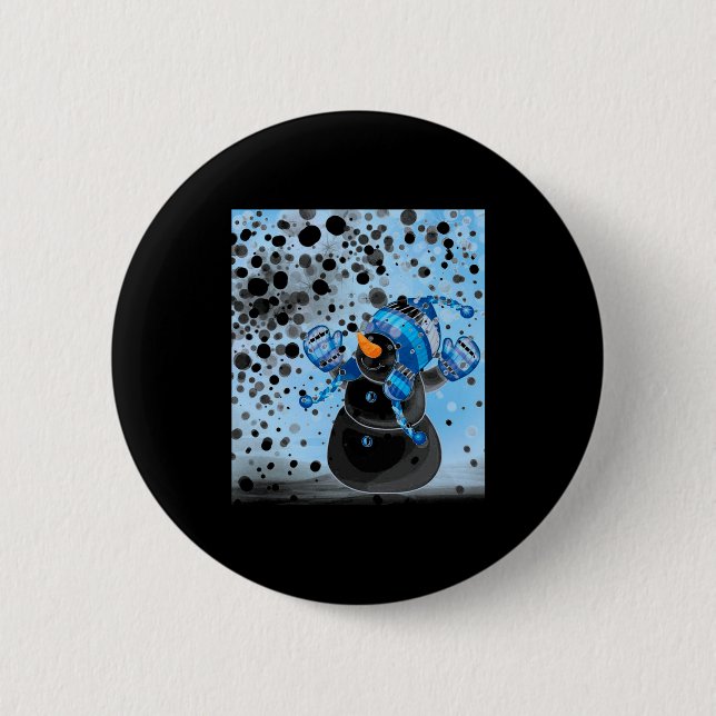 Badge Rond 5 Cm Snowman  (Devant)