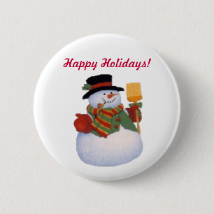 Badge Rond 5 Cm Snowman