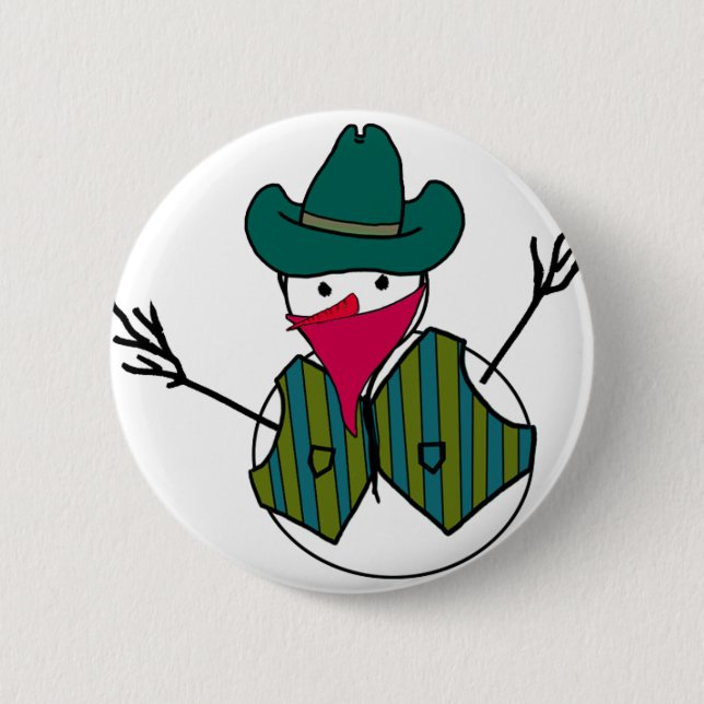 Badge Rond 5 Cm Snowman Bandito (Devant)