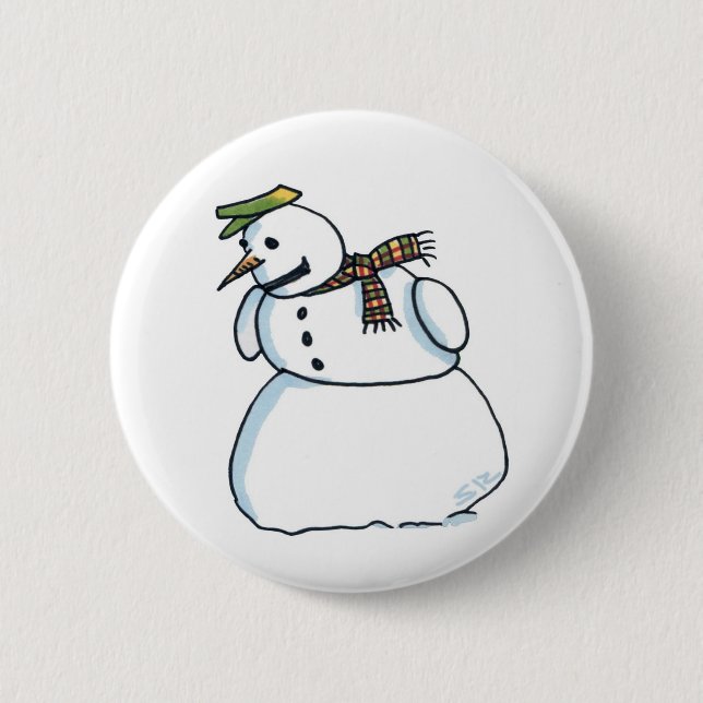 Badge Rond 5 Cm Snowman button (Devant)