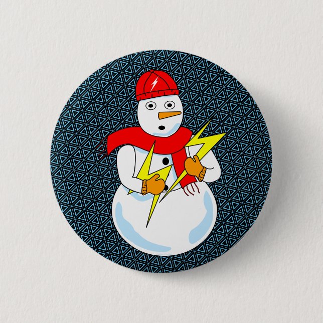 Badge Rond 5 Cm Snowman électrique (Devant)