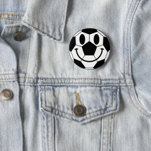 Badge Rond 5 Cm Soccer Ball Smile Face