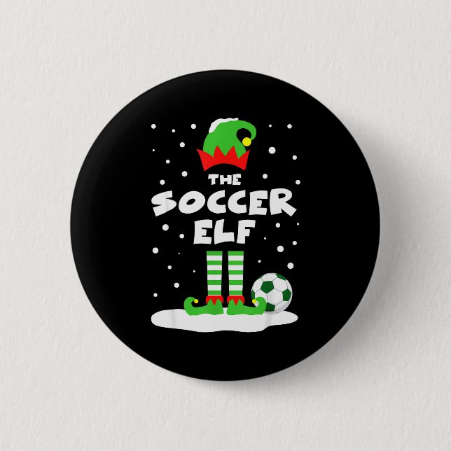 Badge Rond 5 Cm Soccer Elf Matching Group Family Holiday Christmas (Devant)