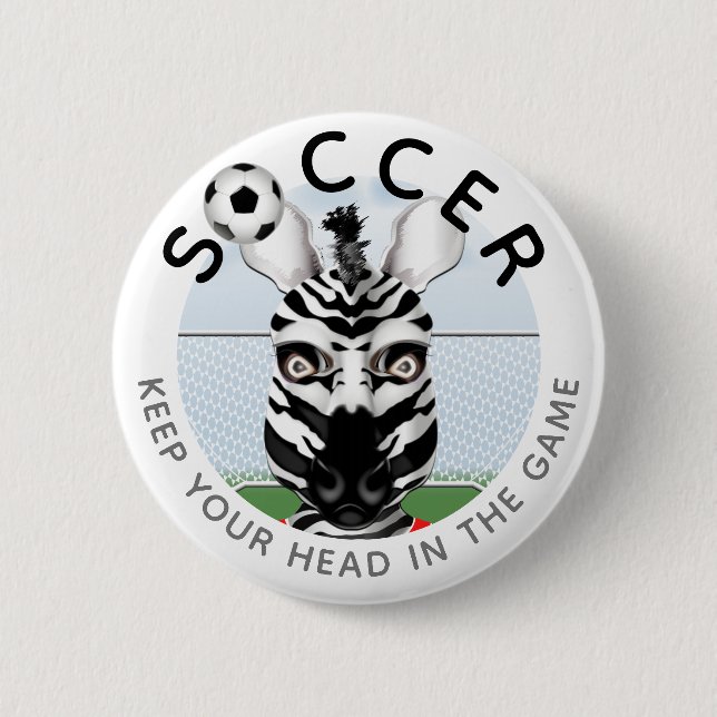 Badge Rond 5 Cm Soccer Zebra (Devant)