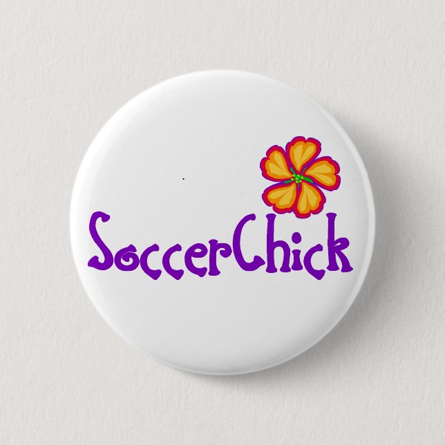 Badge Rond 5 Cm SoccerChick FlowerDark (Devant)