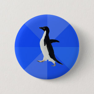 Badge Rond 5 Cm Social-Maladroit-Pingouin-Meme