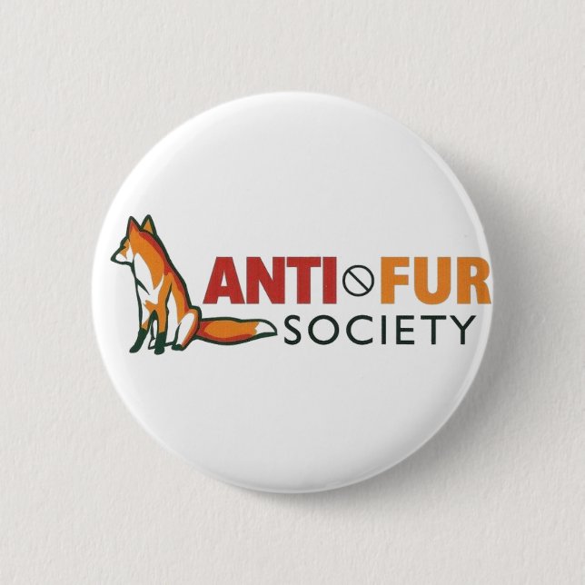 Badge Rond 5 Cm Société d'Anti-Fourrure (Devant)