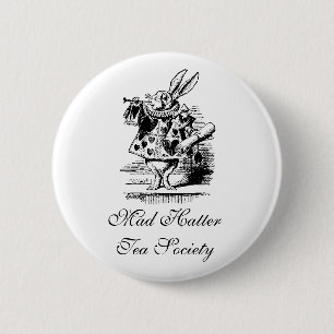 Badge Rond 5 Cm Société folle de thé de chapelier