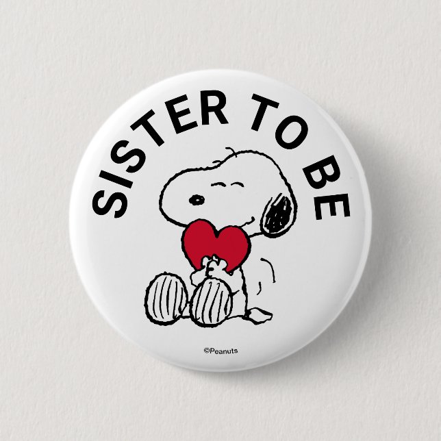 Badge Rond 5 Cm Soeur Baby shower Snoopy (Devant)