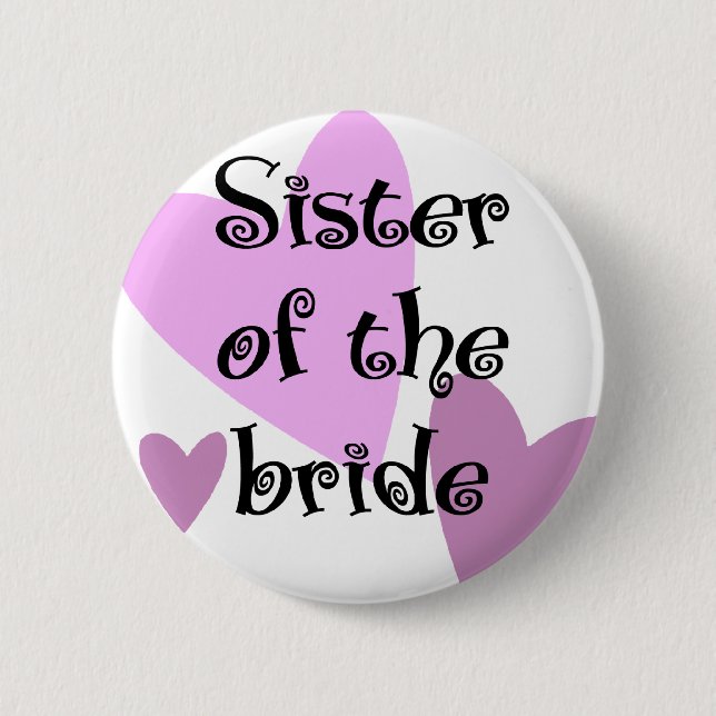 Badge Rond 5 Cm Soeur de la jeune mariée (Devant)