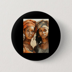 Badge Rond 5 Cm Soeurs Du Soleil - Deux Femmes Africaines Qui Pose