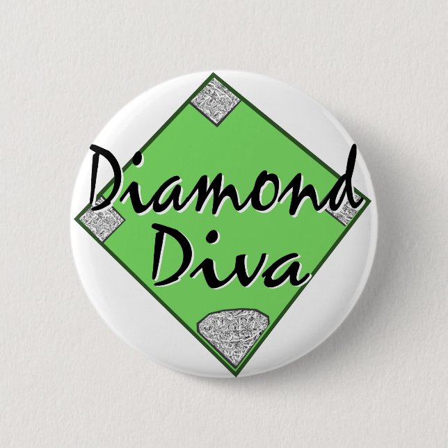Badge Rond 5 Cm Softball Diamond Diva (Devant)