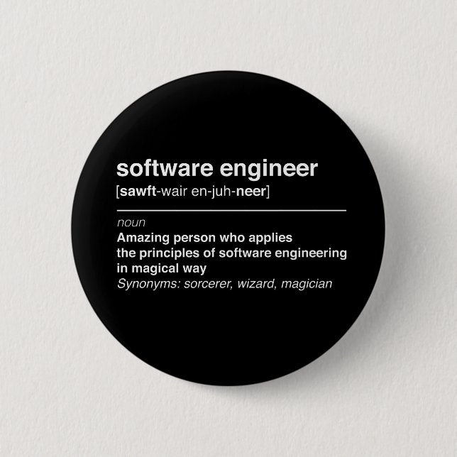 Badge Rond 5 Cm Software Engineer (Devant)