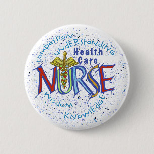 Badge Rond 5 Cm Soins de santé à domicile Motto