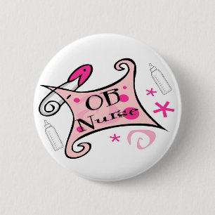 Badge Rond 5 Cm Soins d'infirmière d'OB (obstétrique)