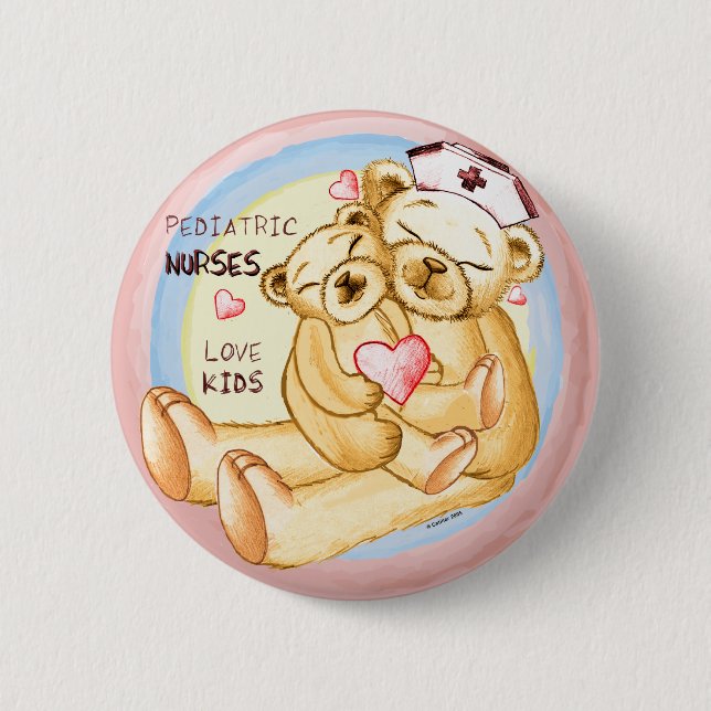 Badge Rond 5 Cm Soins infirmiers pédiatriques (Devant)