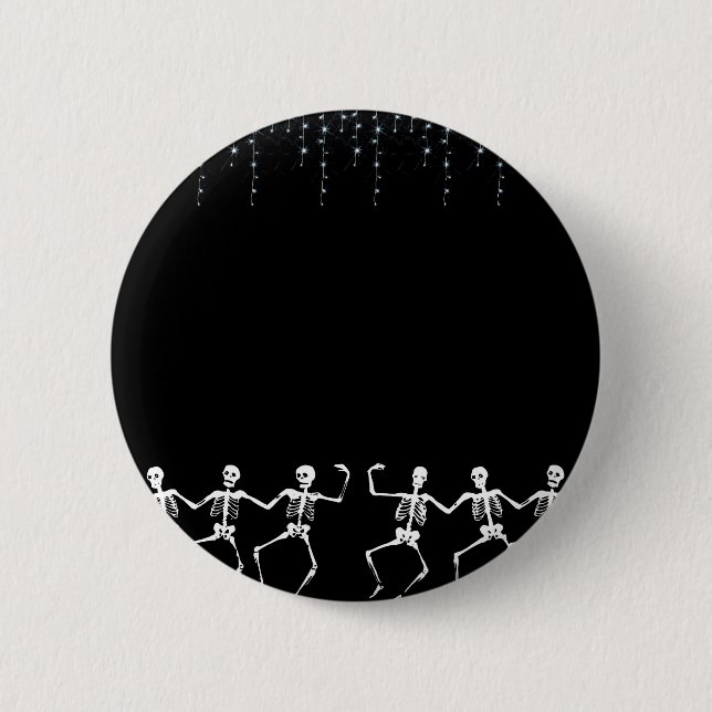 Badge Rond 5 Cm Soirée dansante squelettique (Devant)