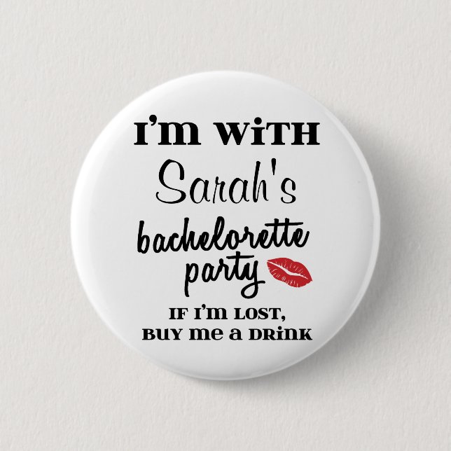 Badge Rond 5 Cm Soirée De Bachelorette Personnalisée Achetez-Moi U (Devant)