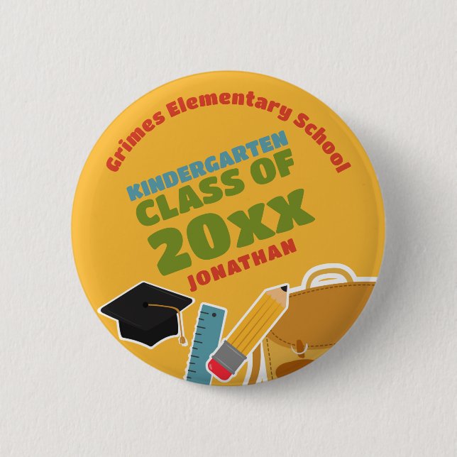 Badge Rond 5 Cm Soirée de fin d'études en maternelle (Devant)