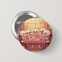 Soirée Dîner Cute Skeleton - Bouton