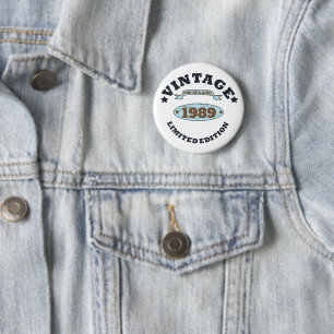 Badge Rond 5 Cm Soirée personnalisée de trente vintages 30e annive