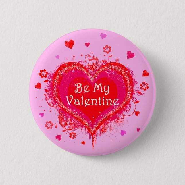 Badge Rond 5 Cm Sois ma Saint Valentin (Devant)