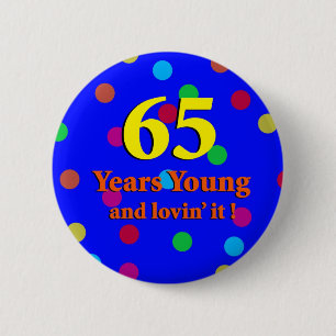 Badge Rond 5 Cm soixante-cinquième Années de bouton de jeunes
