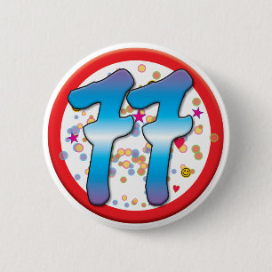 Badge Rond 5 Cm soixante-dix-septième Anniversaire