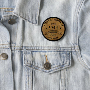 Badge Rond 5 Cm Soixante-dix vintages fête du 80e anniversaire